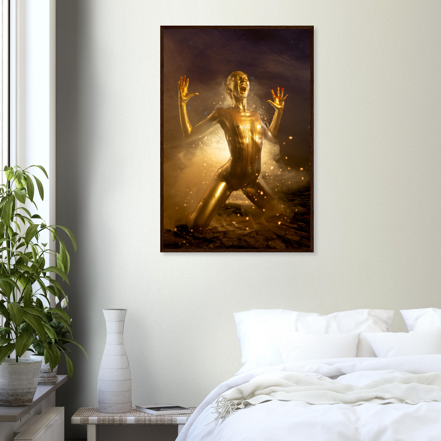 Fire Ritual - Premium Semi-Glossy Paper Wooden Framed Poster