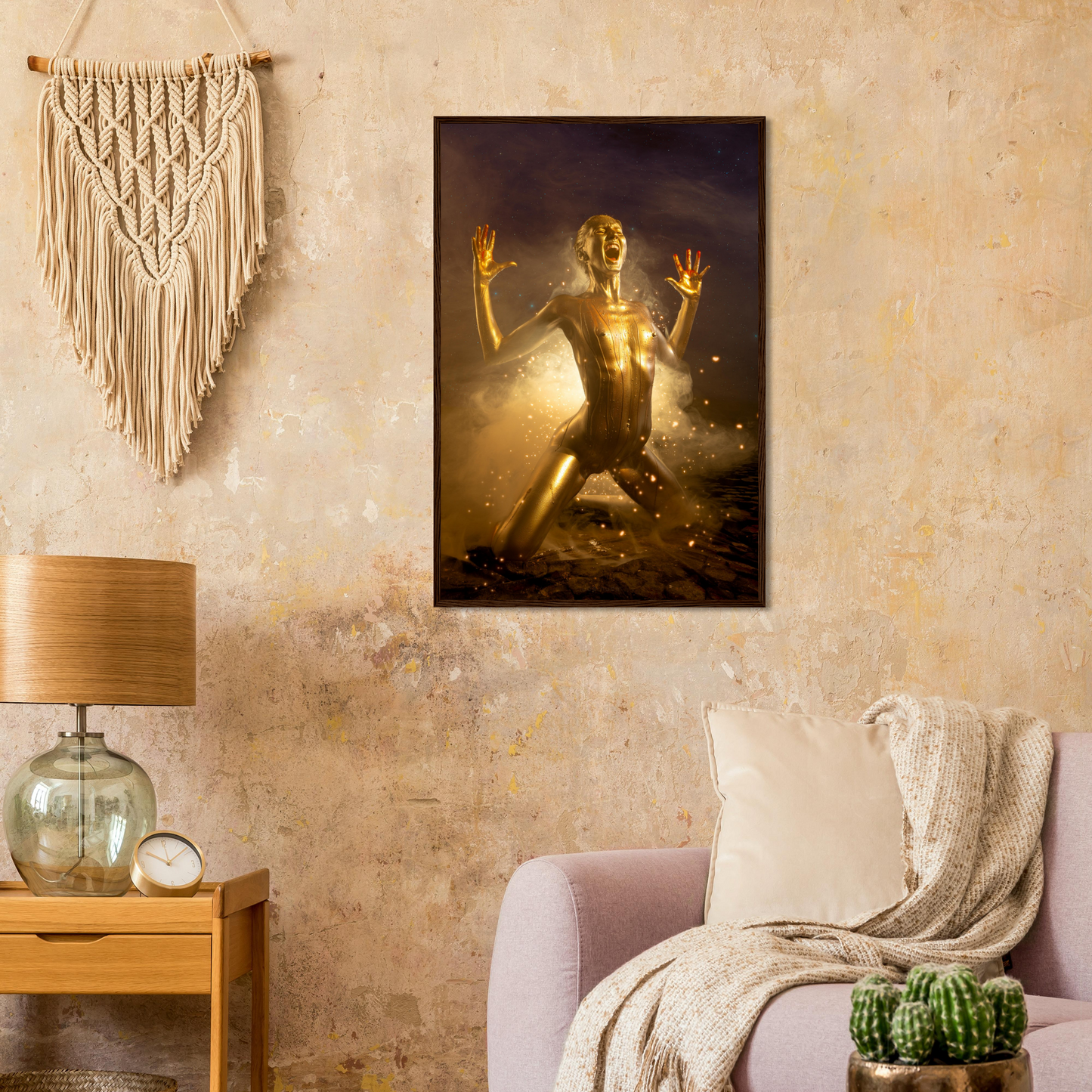 Fire Ritual - Premium Semi-Glossy Paper Wooden Framed Poster